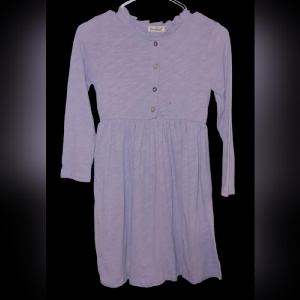Besser Bay Girls Size 8-10 Purple Long Sleeve Dress